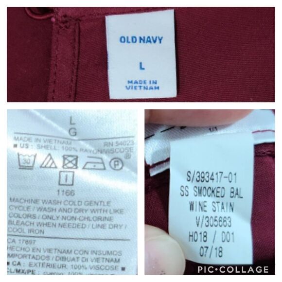 NWT OLD NAVY Burgundy Short Sleeve Jumpsuit Size L - Picture 10 of 10